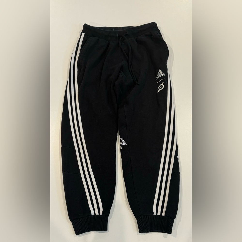 2/$20 Adidas x Peloton Jogger Men S Black White Pants Baggy Track Sweatpants - Picture 1 of 3